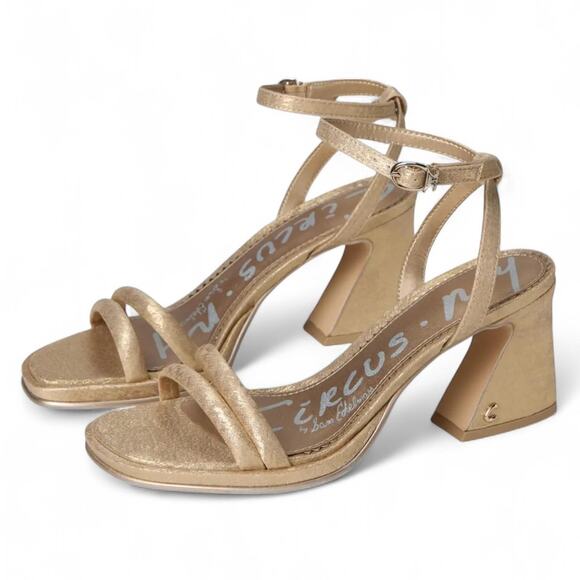 Circus NY by Sam Edelman Holly Size 7.5 Gold Heels - Picture 1 of 2